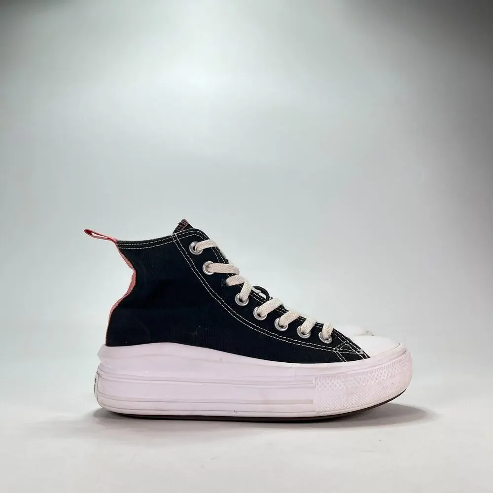 Converse Chuck Taylor All Star Move Black White Platform Sneakers Youth Size 4.5